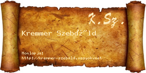 Kremmer Szebáld névjegykártya